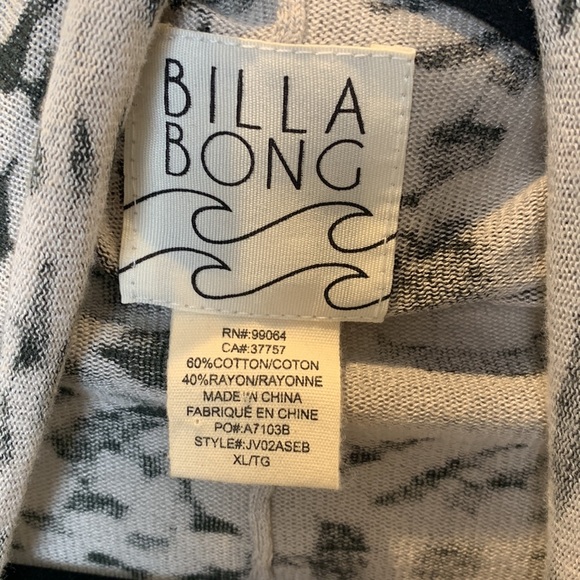 Billabong Seaside Dreamz Abstract Pattern Cardigan in Black and Ivory size XL - Picture 9 of 11